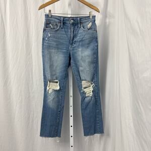 Madewell The Perfect Vintage Jeans Womens Size 25‎ Crop Distressed Raw Hem Blue